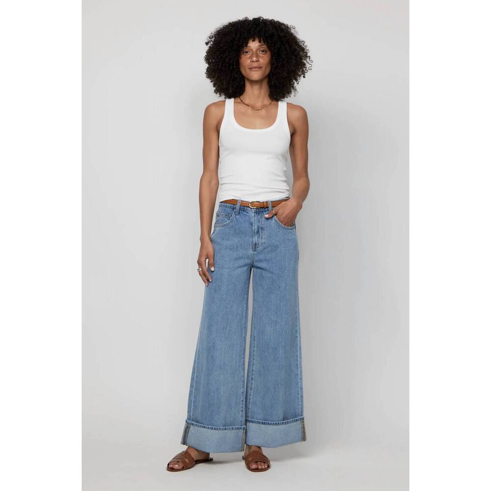 NEW HIDDEN parker high-rise wide leg jeans in blue - Picture 1 of 4